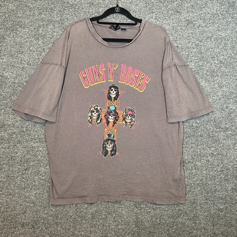 Guns N Roses Mens Medium Gray T-shirt‎ Graphic Band Tee Rock Tour Crewneck